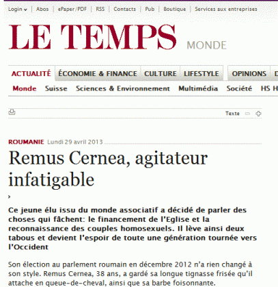 Remus Cernea, agitator neobosit - politicianul cu plete a ajuns subiect de articol în presa franceză